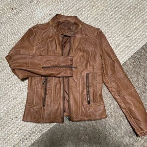 M.L.L.P brown faux leather jacket